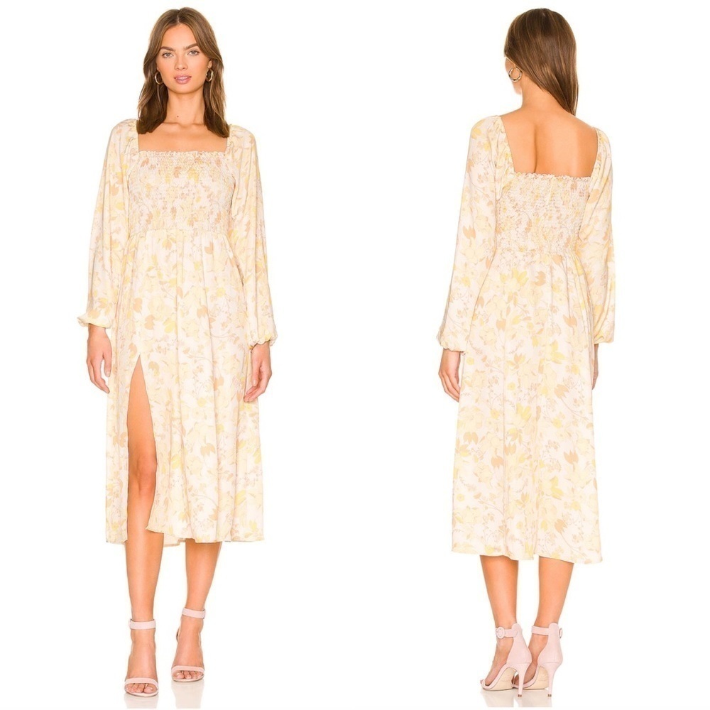 NWT RESA Emma Floral Midi Dress in Orange Size Medium‎